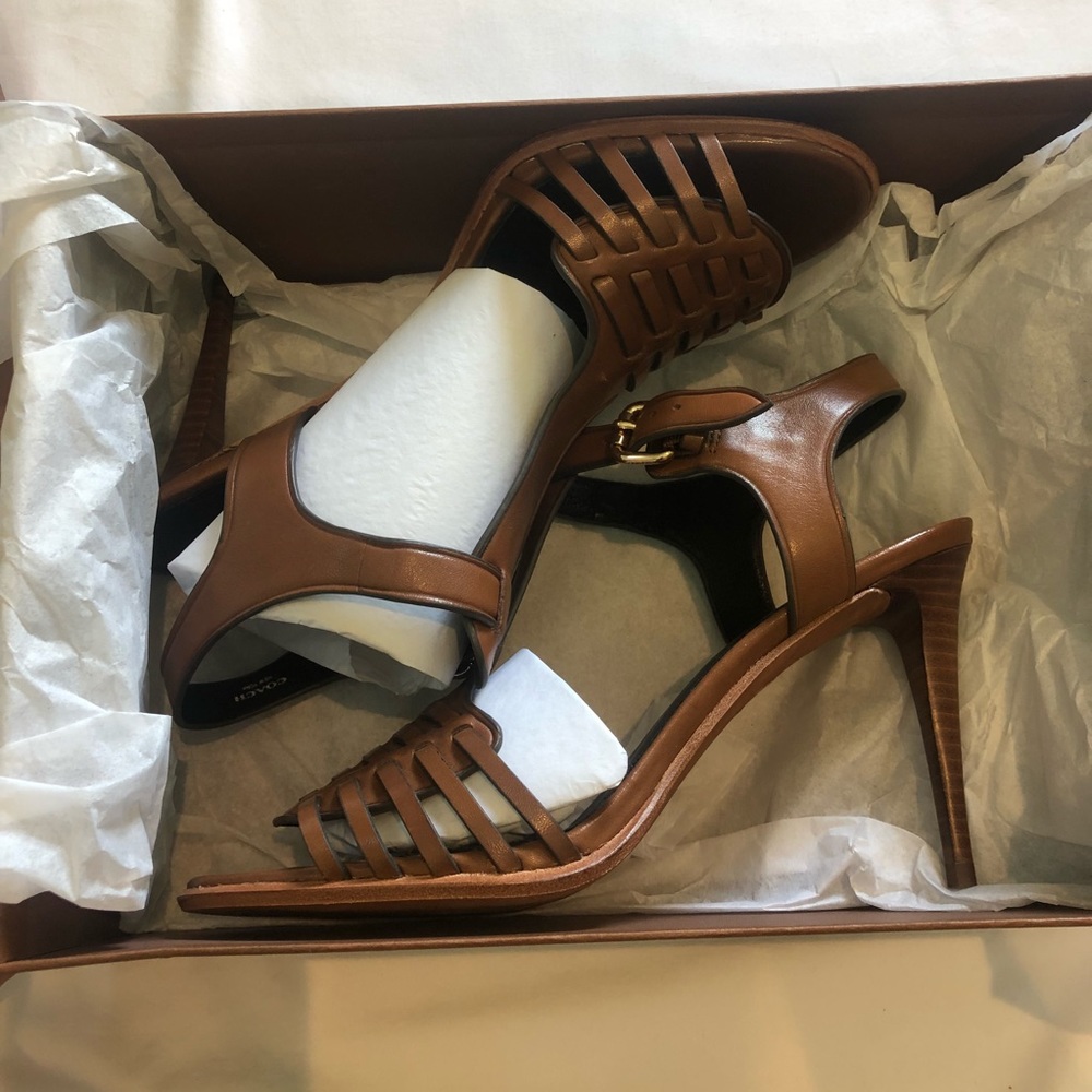 🆕✨Coach Heels in Cinnamon 9 1/2